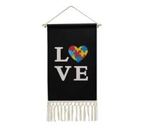Autism Awareness Puzzle Heart Hanging Poster Personalized Poster Hanger Frame Canvas Artwork for Wall Decor
