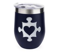 Autism Awareness Puzzle Piece Travel Mug Stainless Steel Wine Tumbler Coffee Tea Cups