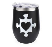 Autism Awareness Puzzle Piece Travel Mug Stainless Steel Wine Tumbler Coffee Tea Cups