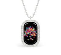 Autism Awareness Puzzle Piece Tree Funny Pendant Necklace for Women Personalized Fashion Jewelry Diamond Necklaces for Wedding Birthday Gold Silver