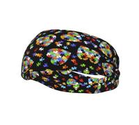 Autism Awareness Puzzle Pieces Heart Lightweight Sweat-Absorbent Headband,Soft Material,Easy To Wear,Fixed Hair,Say Goodbye To Sweat Trouble During Exercise,Sport Sweatband