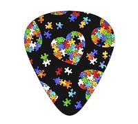 Autism Awareness Puzzle Pieces Heart Premium Bass Electric Guitar Picks,Guitar Plectrum For Unparalleled Musical Experience