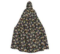 Autism Awareness Puzzle Pieces Heart Print Halloween Hooded Cloak Unisex Adult Cape For Carnival Cosplay Festivals Parties