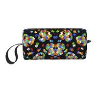 Autism Awareness Puzzle Pieces Heart Print Minimalist Carry Bag, Large Capacity Tote. Compact Storage Pouch for Gym, Work, and Weekend Trips