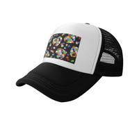 Autism Awareness Puzzle Pieces Heart Printed Black Sun hat, Adjustable mesh Baseball Cap, Suitable for Outdoor Hiking and Travel