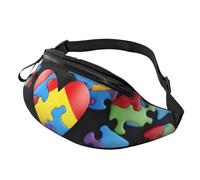 Autism Awareness Puzzle Pieces Heart Printed Personalized Waist Bag, Lightweight and Versatile Crossbody Bag for Everyday and Outdoor Adventures