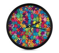 Autism Awareness Puzzle Round Wall Clock for Living Room Kitchen Modern Silent Decorative Clocks