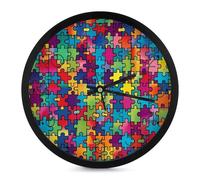 Autism Awareness Puzzle Round Wall Clock for Living Room Kitchen Modern Silent Decorative Clocks