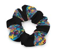 Autism Awareness Puzzle Skull Hair Ties Elastic Hair Bands Cute Ponytail Holders for Thick Or Thin Hair