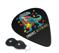 Autism Awareness Puzzle T-Rex Guitar Pick Set of 6 Guitar Picks with Storage Case Fit Electric and Acoustic Guitars 0.96mm