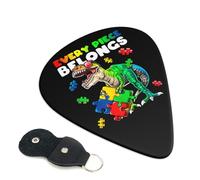 Autism Awareness Puzzle T-Rex Guitar Pick Set of 6 Guitar Picks with Storage Case Fit Electric and Acoustic Guitars 0.71mm