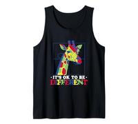 Autism Awareness Puzzle Teacher Women Giraffe Autism Colors Tank Top