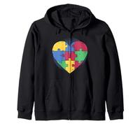 Autism Awareness Puzzle Teacher Women Kid Acceptance Autism Zip Hoodie