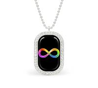 Autism Awareness Rainbow Infinity Symbol Funny Pendant Necklace for Women Personalized Fashion Jewelry Diamond Necklaces for Wedding Birthday Gold Silver