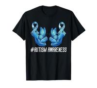Autism Awareness Ribbon Blue Puzzle Support Men Women Kids T-Shirt