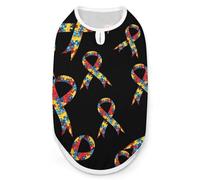 Autism Awareness Ribbon Print Pet Clothes T Shirt Pets Clothing Vests Tee Tops Dogs Costume Coat For Dog Cat M
