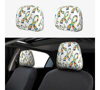 Autism Awareness Ribbons 2pcs Personalized Embroidery Soft Breathable Car Seat Headrest Cover Protection Auto Accessories