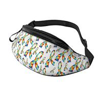 Autism Awareness Ribbons Casual Fanny Waist Pack for Men Women Adjustable Belt Waist Bag for Traveling Hiking Cycling Running Festival Rave