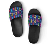 Autism Awareness Ribbons Colored Unisex Beach Slippers & Pool Slides Anti-Slip House Shoes for Home Outdoor