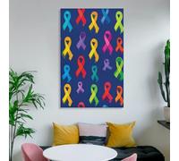 Autism Awareness Ribbons Colored Wall Art Posters & Prints Stylish Wall Hanging Decor for Bedroom Living Room