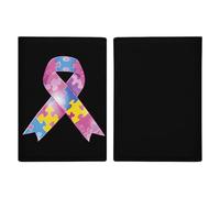 Autism Awareness Ribbons Passport Holder PU Leather Passport Protective Cover Travel Wallet Accessories