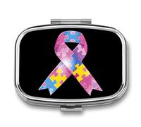 Autism Awareness Ribbons Travel Pill Box Portable Pill Organizer Medical Box Pill Case Pill Container for Men Women