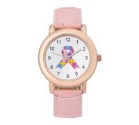 Autism Awareness Ribbons Watches for Women PU Leather Strap Watch Analogue Quartz Wrist Watch