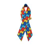 Autism Awareness Ribbons with Safety Pins Grosgrain Ribbon 200 Pieces 1.4 * 3 inch