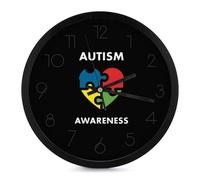 Autism Awareness Round Wall Clock for Living Room Kitchen Modern Silent Decorative Clocks