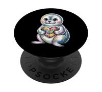 Autism Awareness Seal Puzzle Heart Neurodiversity Support PopSockets Adhesive PopGrip