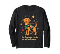 Autism Awareness Service Dog Supportive Empathy Design Long Sleeve T-Shirt