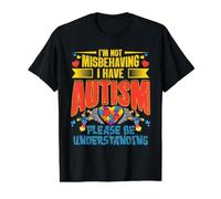 Autism Awareness Shirt I'm Not Misbehaving I Have Autism Value Graphic T-Shirt, Men, Black, XL