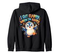 Autism Awareness Stimming Penguin I Get Flappy When Im Happy Zip Hoodie