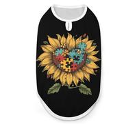 Autism Awareness Sunflowers Dog Shirt Pet Clothes Summer T-Shirts Sleeveless Tank Top for Small Puppy Cat