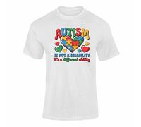 Autism Awareness T Shirt Different Ability Superpower Puzzle Support Autistic Design For Adults & Kids White XXL Style 1