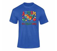 Autism Awareness T Shirt Different Ability Superpower Puzzle Support Autistic Design For Adults & Kids Royal Blue XL Style 1