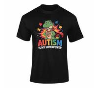 Autism Awareness T Shirt Different Ability Superpower Puzzle Support Autistic Design For Adults & Kids Black 7-8 Years Style 3