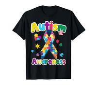 Autism Awareness T-Shirt Ribbon Puzzle Pieces Colors Gift T-Shirt