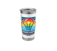 Autism Awareness Thinking Outside The Box Lightbulb Idea Stainless Steel Insulated Tumbler