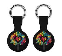 Autism Awareness Tree Stylish Holder Cases Compatible with AirTag Silicone GPS Trackers Cover Keychain