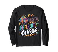 Autism Awareness Wired Differently Not Wrong Neurodivergent Long Sleeve T-Shirt