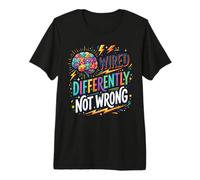 Autism Awareness Wired Differently Not Wrong Neurodivergent Premium T-Shirt