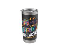 Autism Awareness Wired Differently Not Wrong Neurodivergent Stainless Steel Insulated Tumbler