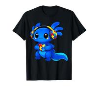 Autism Axolotl Puzzle Heart Cute Neurodiversity T-Shirt