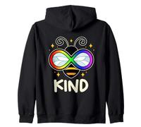 Autism Bee Kind Rainbow Infinity Symbol Zip Hoodie