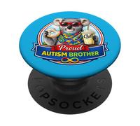Autism Brother, Koala Bear Donut Milkshake Neurodiverse ADHD PopSockets Adhesive PopGrip