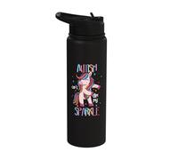 Autism Can't Dim My Sparkle Puzzle Unicorn Autism Awareness Stainless Steel Insulated Water Bottle