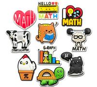 Autism Cat Dog Koala Kangaroo Fire Fighting Flowers Vintage Aesthetic Math Shoe Charms Fit for Croc Clog Sandals Decoration, Math, S