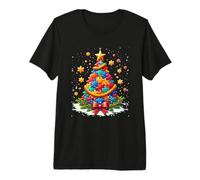 Autism Christmas Tree Lights Xmas Cute Xmas Autism Awareness Premium T-Shirt
