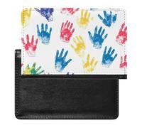 Autism Colored Palm Prints Slim Passport Holder Credit Card Cover Travel Essentials Wallet